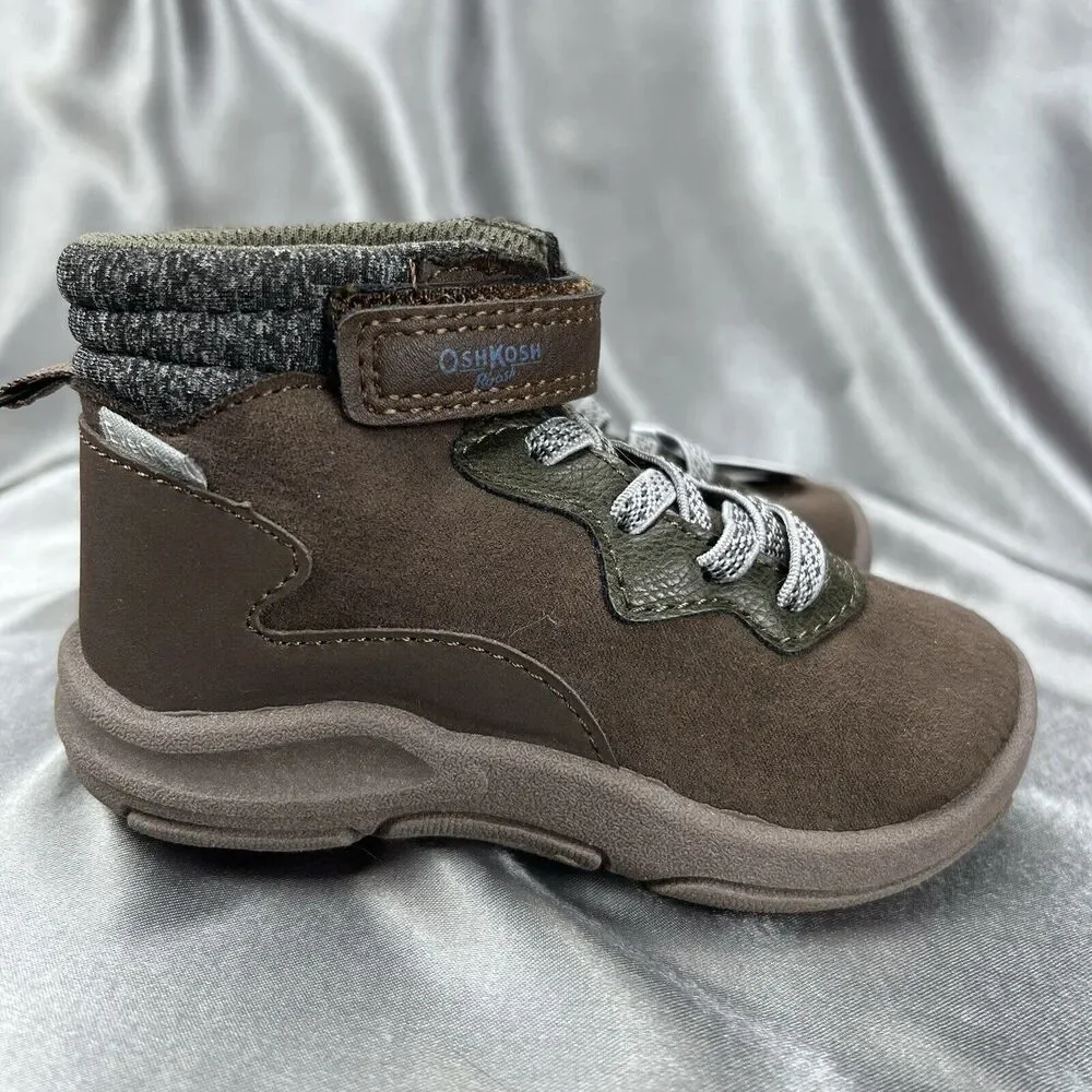 OshKosh B'Gosh Toddler Boys Ever Play Boots‎ Sz 7 M Brown Mid Top Ankle Fashion